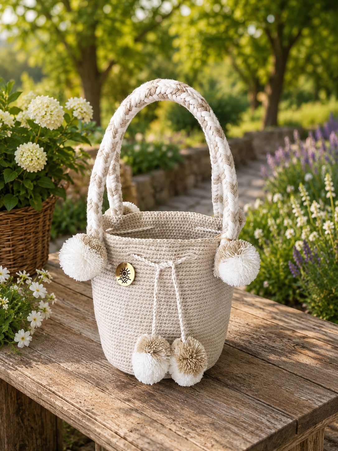 Pom-Pom Bucket Bag Small