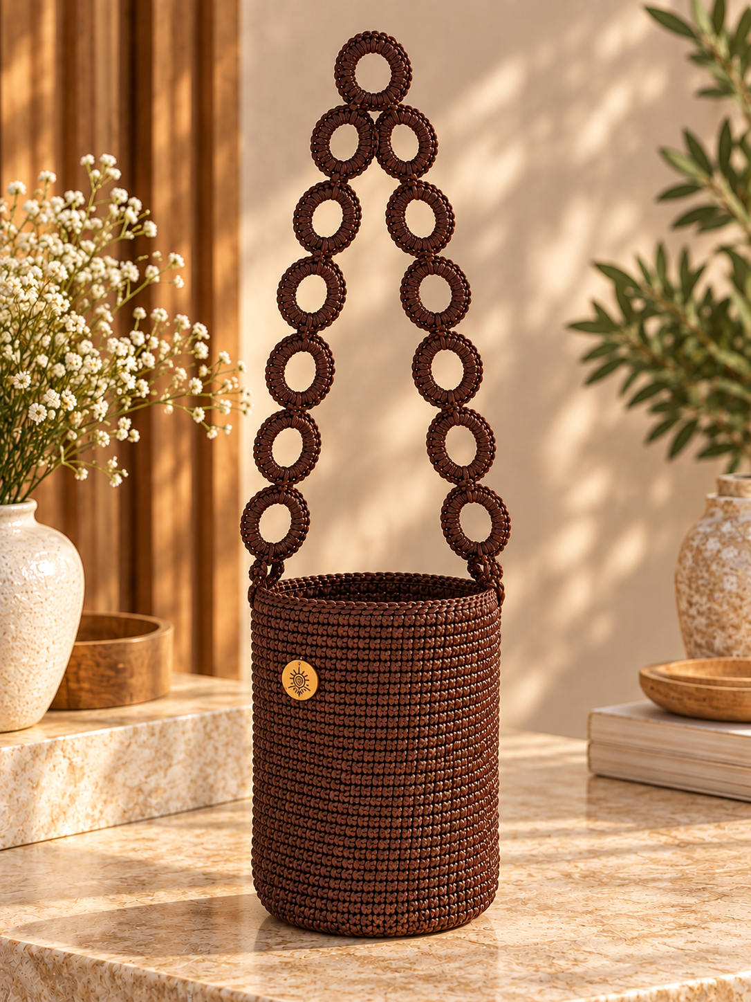 Medium Bucket Silhouette Rattail Cord Bag