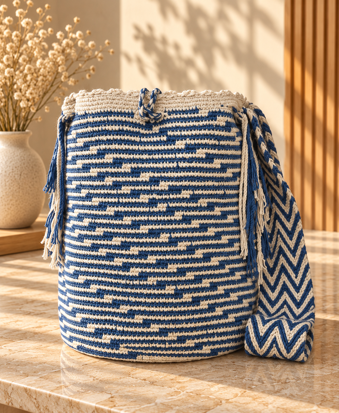 Large Unique Mochila Cotton Design