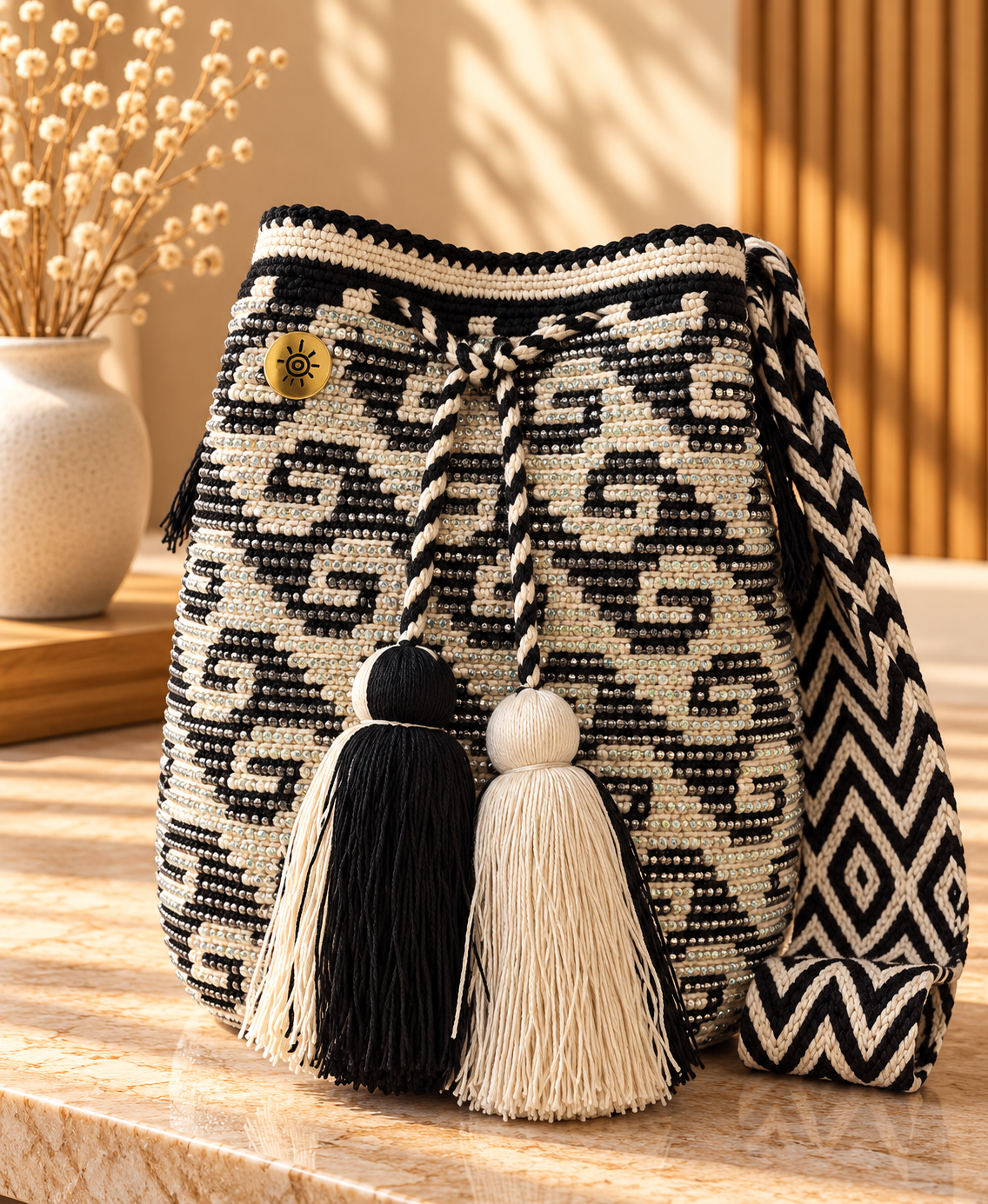 Mochila with Decorative Stone Design Large