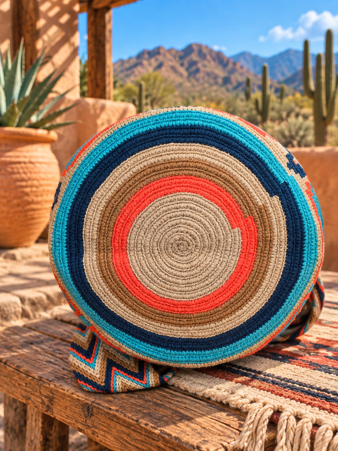 Large Unique Mochila Cotton Design
