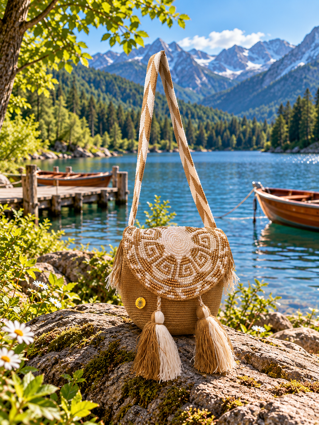 Handwoven Beaded Tassel Bag