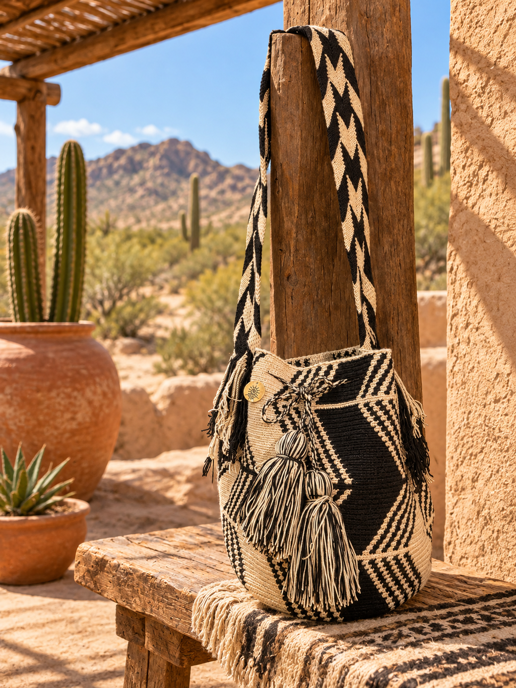 Large Unique Mochila Cotton Design